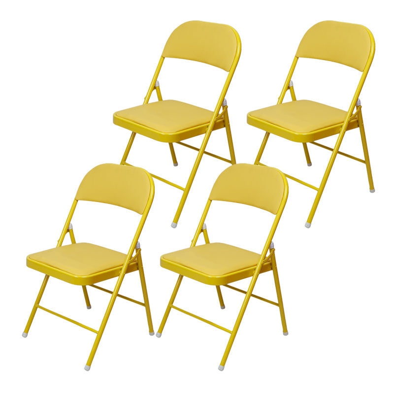 Modern Metal Office Chair No Wheels Mid/Low Back Desk Chair without Arm