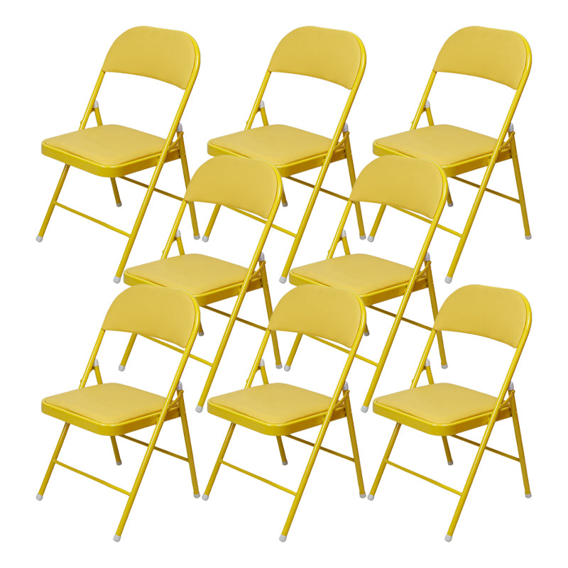 Modern Metal Office Chair No Wheels Mid/Low Back Desk Chair without Arm