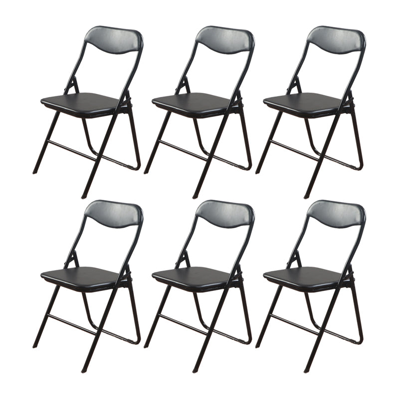 Modern Metal Office Chair No Wheels Mid/Low Back Desk Chair without Arm