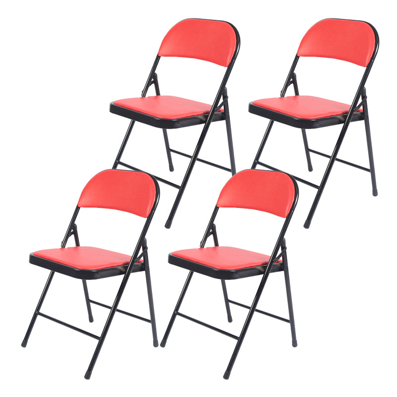 Modern Metal Office Chair No Wheels Mid/Low Back Desk Chair without Arm