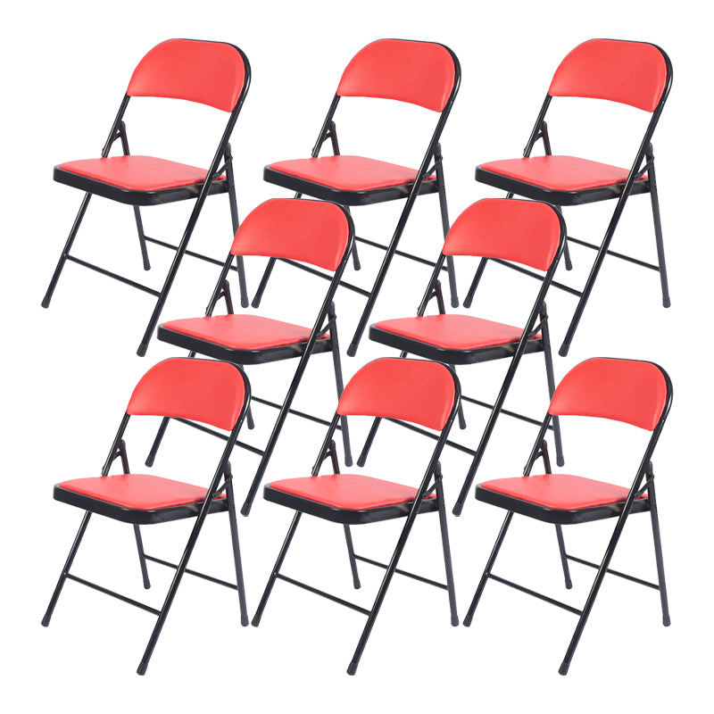 Modern Metal Office Chair No Wheels Mid/Low Back Desk Chair without Arm