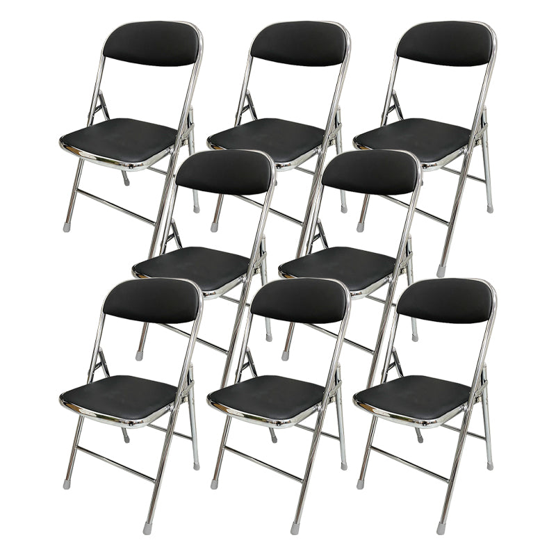 Modern Metal Office Chair No Wheels Mid/Low Back Desk Chair without Arm