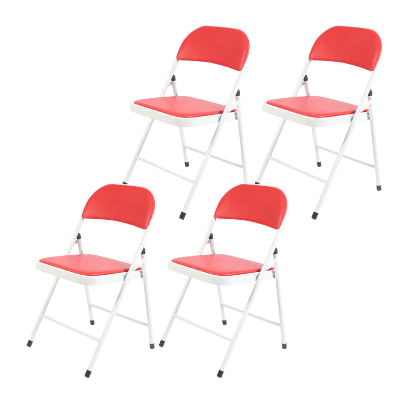 Modern Metal Office Chair No Wheels Mid/Low Back Desk Chair without Arm