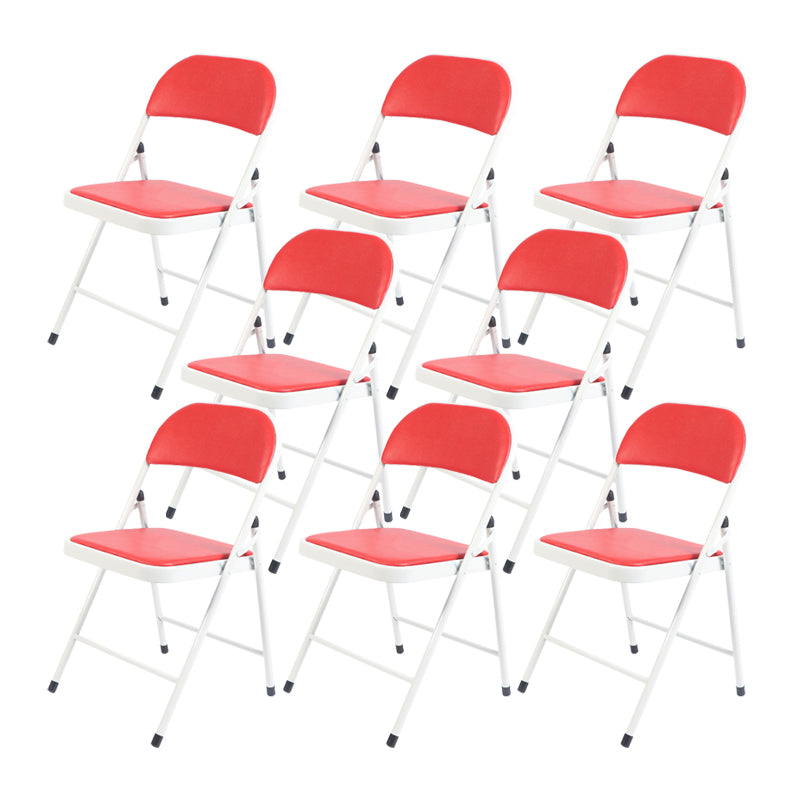 Modern Metal Office Chair No Wheels Mid/Low Back Desk Chair without Arm