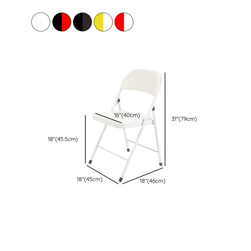 Modern Metal Office Chair No Wheels Mid/Low Back Desk Chair without Arm