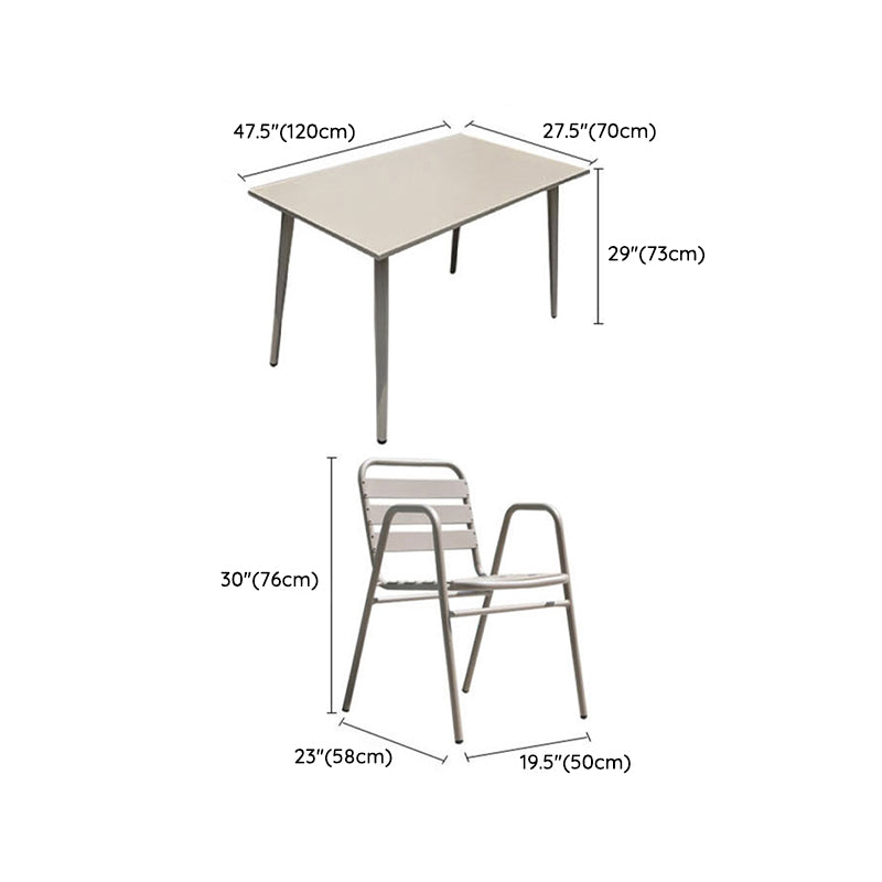 Boho Style Dining Set Grey Metal 1/5/7 Pieces Dining Set with Metal Frame
