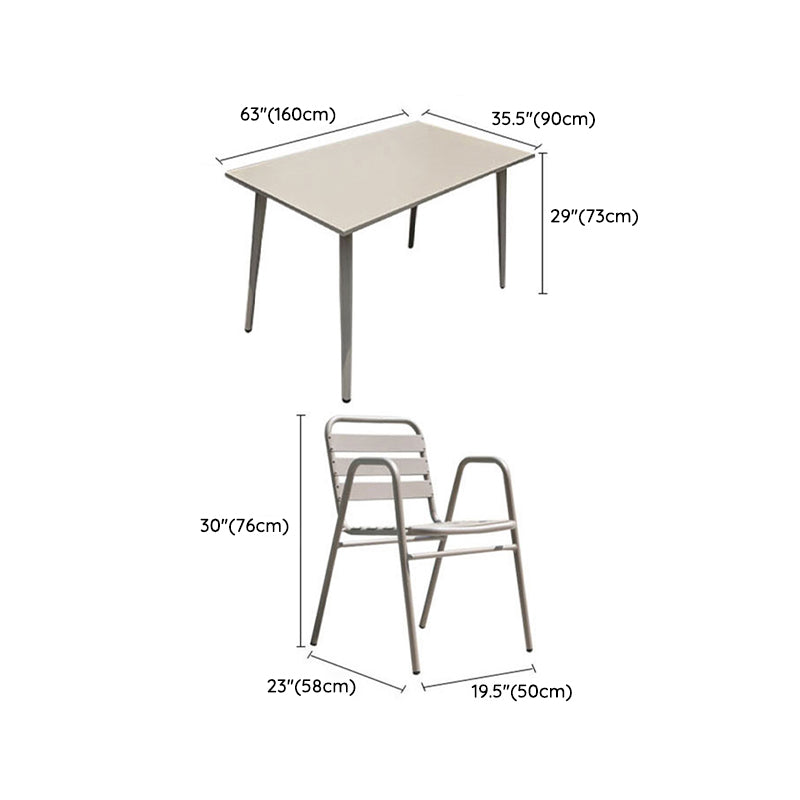 Boho Style Dining Set Grey Metal 1/5/7 Pieces Dining Set with Metal Frame
