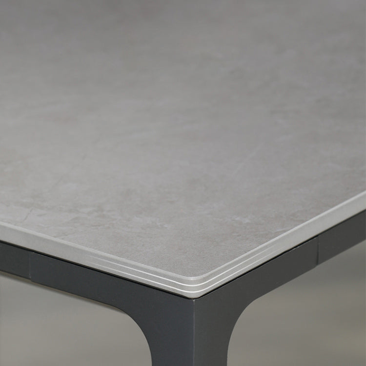 Boho Style Dining Set Grey Stone Rectangular 1/5/7 Pieces Dining Set