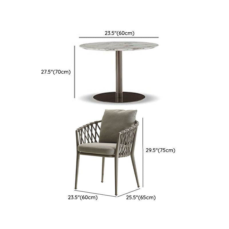 Boho Style Rectangular Dining Set Metal Base 1/3/5/7 Pieces Dining Set