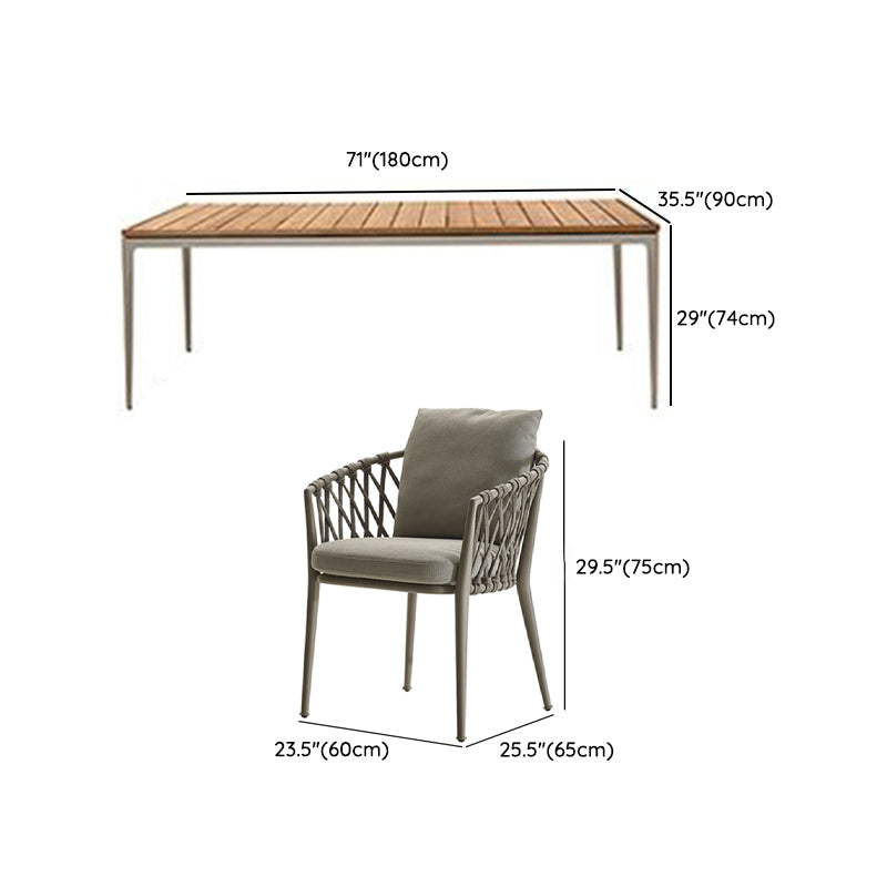 Boho Style Rectangular Dining Set Metal Base 1/3/5/7 Pieces Dining Set