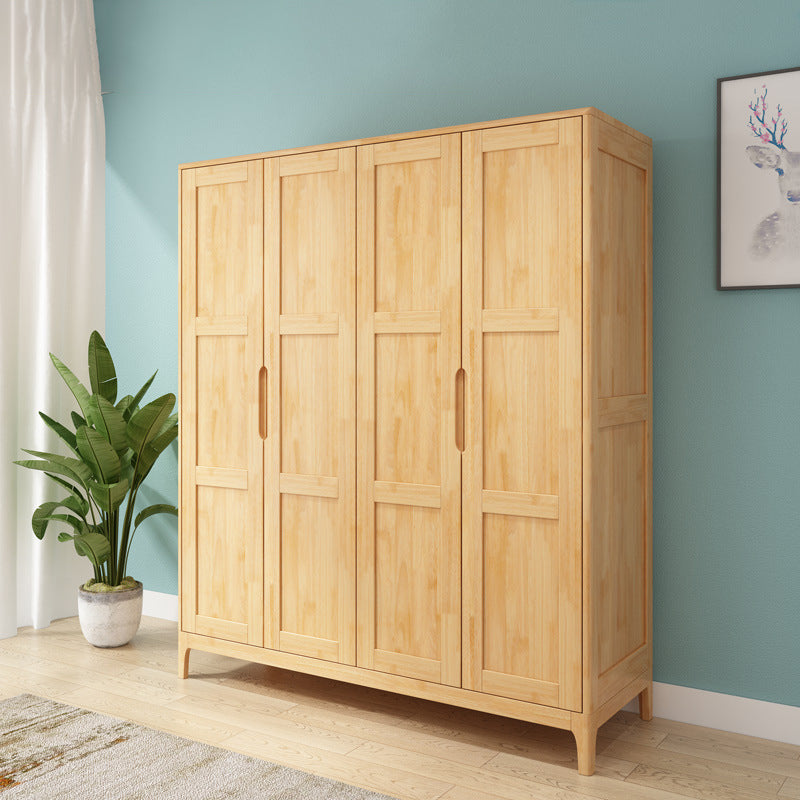 Bedroom Hinged Door Cabinet Traditional Rubberwood Storage Cabinet