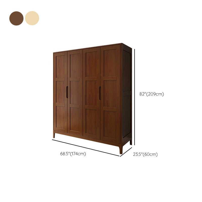 Bedroom Hinged Door Cabinet Traditional Rubberwood Storage Cabinet