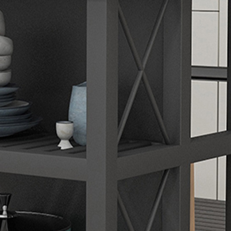 Rolling Modern Kitchen Island Table Dining Room Open Storage Prep Table