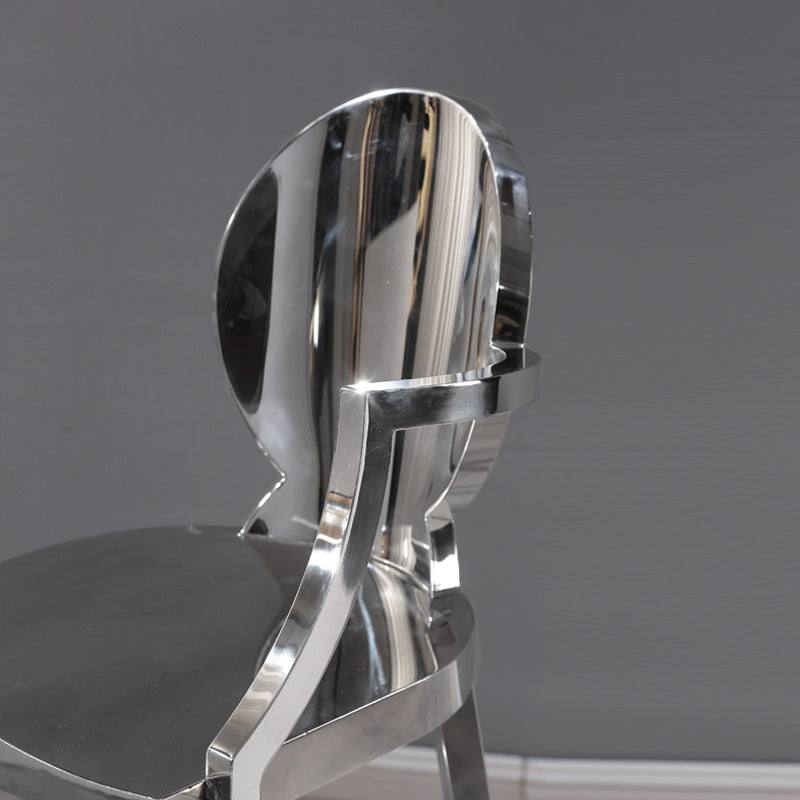 Industrial Style Counter Stool Silver Metal Bar Stool for Living Room