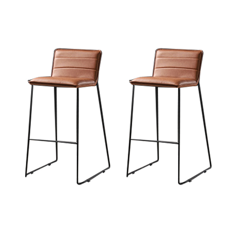 Modern Style Square Seat Barstool Pu Leather Counter Bar Stool with Metal Legs for Home