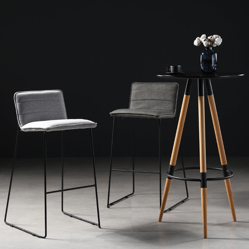 Modern Style Square Seat Barstool Pu Leather Counter Bar Stool with Metal Legs for Home