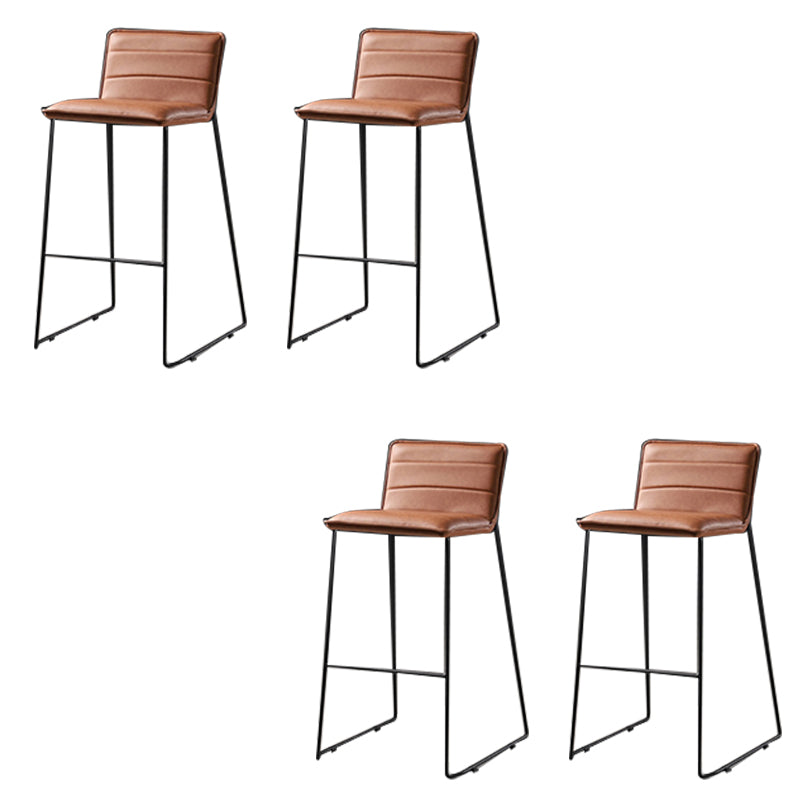 Modern Style Square Seat Barstool Pu Leather Counter Bar Stool with Metal Legs for Home