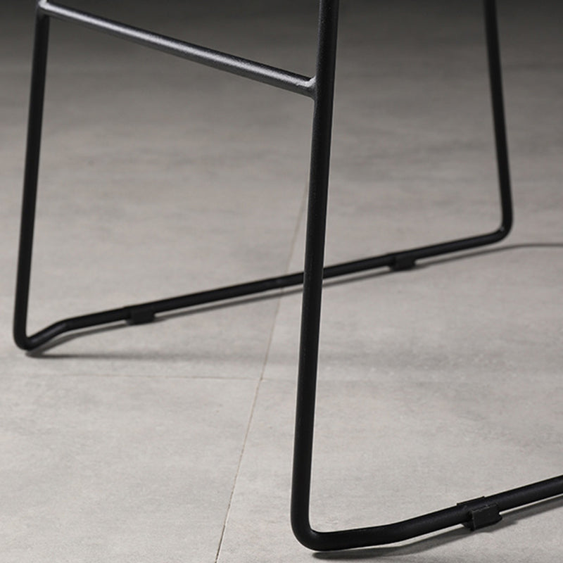 Modern Style Square Seat Barstool Pu Leather Counter Bar Stool with Metal Legs for Home