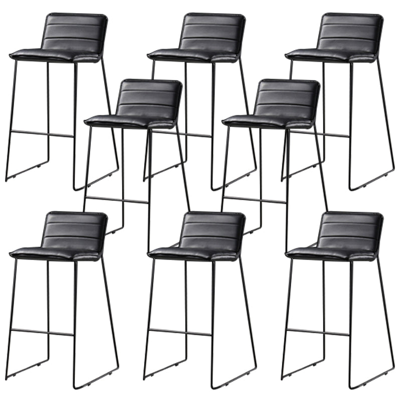 Modern Style Square Seat Barstool Pu Leather Counter Bar Stool with Metal Legs for Home
