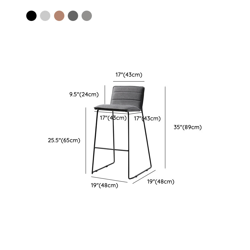 Modern Style Square Seat Barstool Pu Leather Counter Bar Stool with Metal Legs for Home