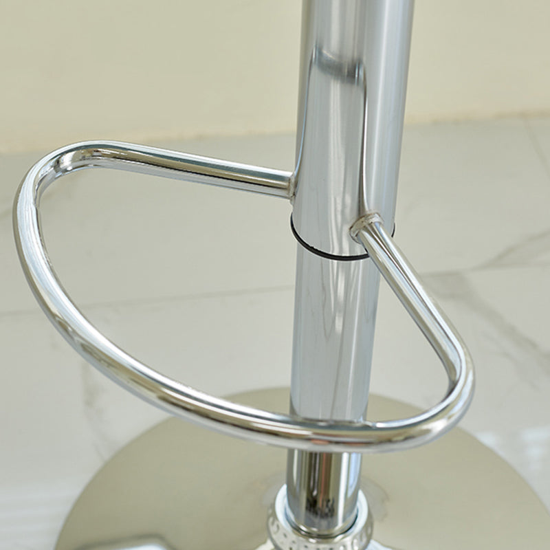 Industrial Style Armless Counter Stool Adjustable Height Bar Stool with Metal Base