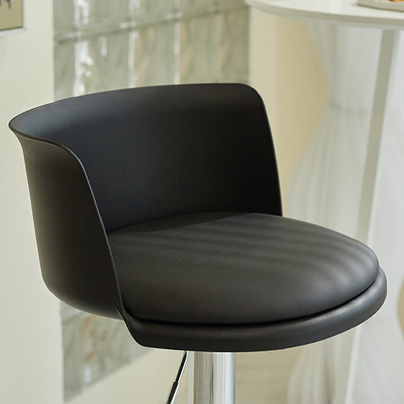 Industrial Style Armless Counter Stool Adjustable Height Bar Stool with Metal Base