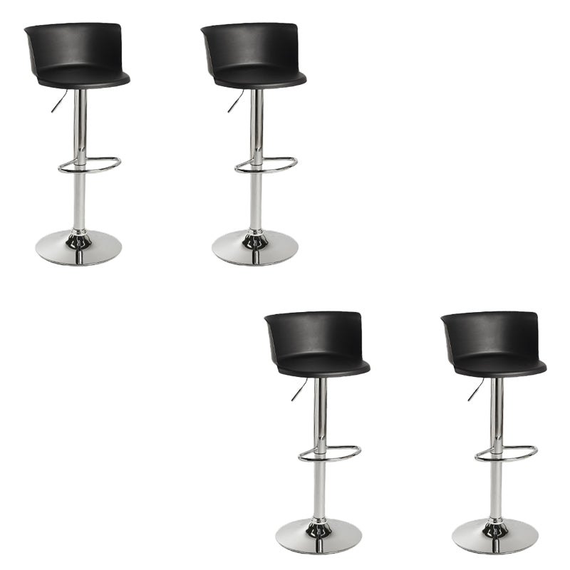 Industrial Style Armless Counter Stool Adjustable Height Bar Stool with Metal Base