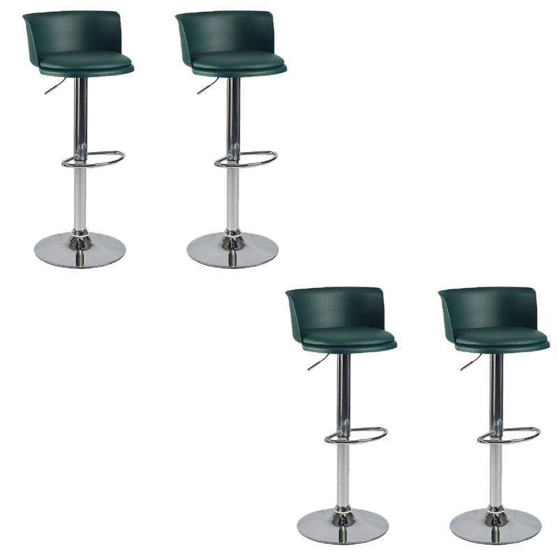 Industrial Style Armless Counter Stool Adjustable Height Bar Stool with Metal Base