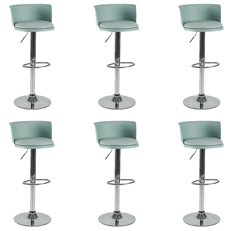 Industrial Style Armless Counter Stool Adjustable Height Bar Stool with Metal Base