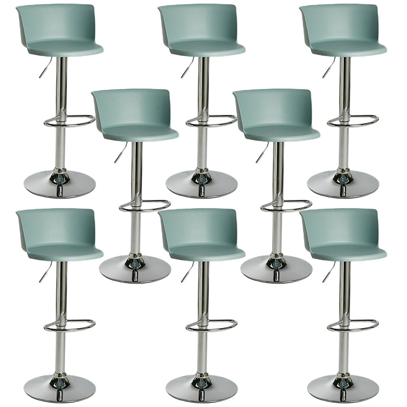 Industrial Style Armless Counter Stool Adjustable Height Bar Stool with Metal Base