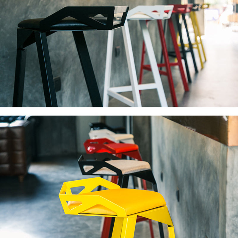 Industrial Style Metal Barstool Low Back Counter Bar Stool for Kitchen