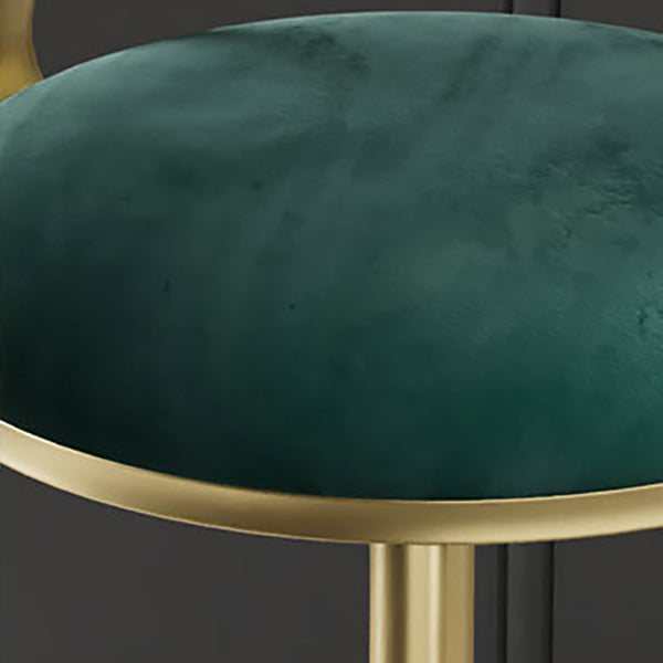 Glam Backrest Counter Stool Iron Bar Stool with Cushion and Pedal for Milk Tea Shop