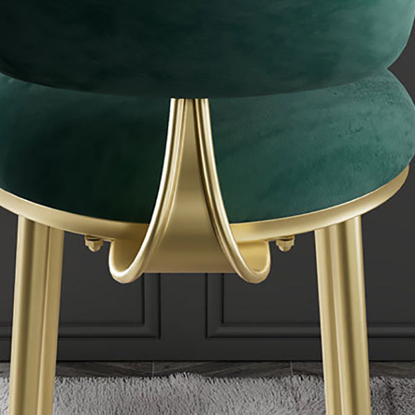 Glam Backrest Counter Stool Iron Bar Stool with Cushion and Pedal for Milk Tea Shop