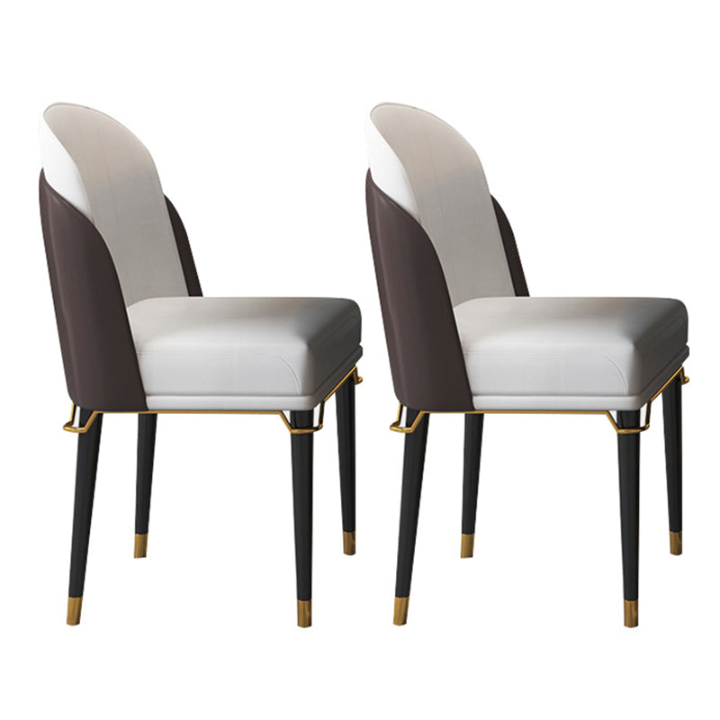Glam Dinette Set with Leather Chairs 1/2/5/6/7/9 Pcs Glossy Beige Dining Table Set