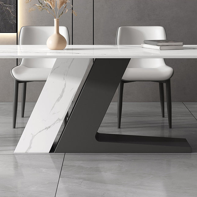 Modern White Stone Top Dinette Table Set 1/4/5/7 Pieces Dining Set with Padded Chairs