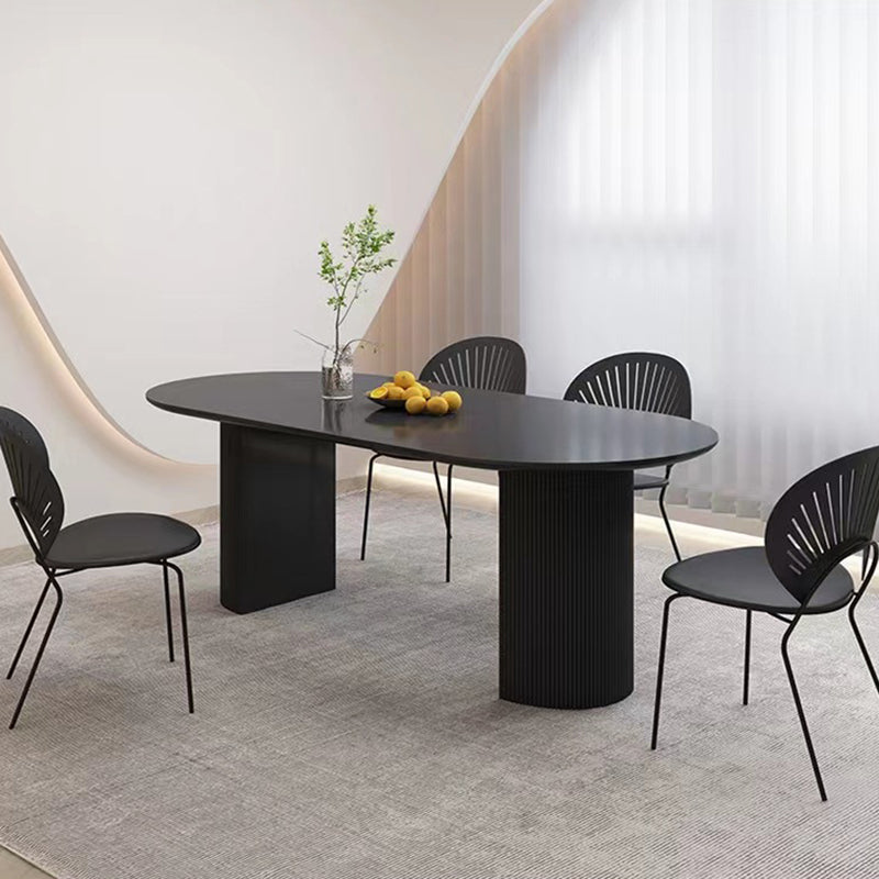 Modern Oval Dining Table Sintered Stone Dining Table for Kitchen