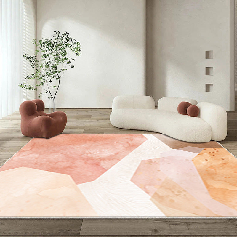 Modern Brown Rug Polyester Color Piece Area Rug Washable Rug for Living Room