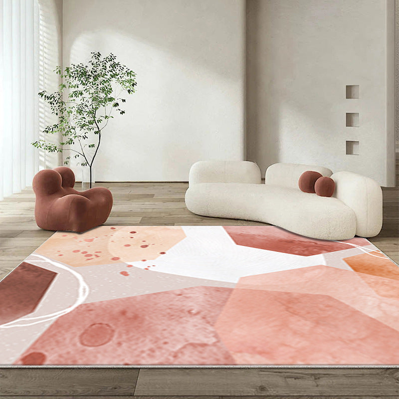 Modern Brown Rug Polyester Color Piece Area Rug Washable Rug for Living Room