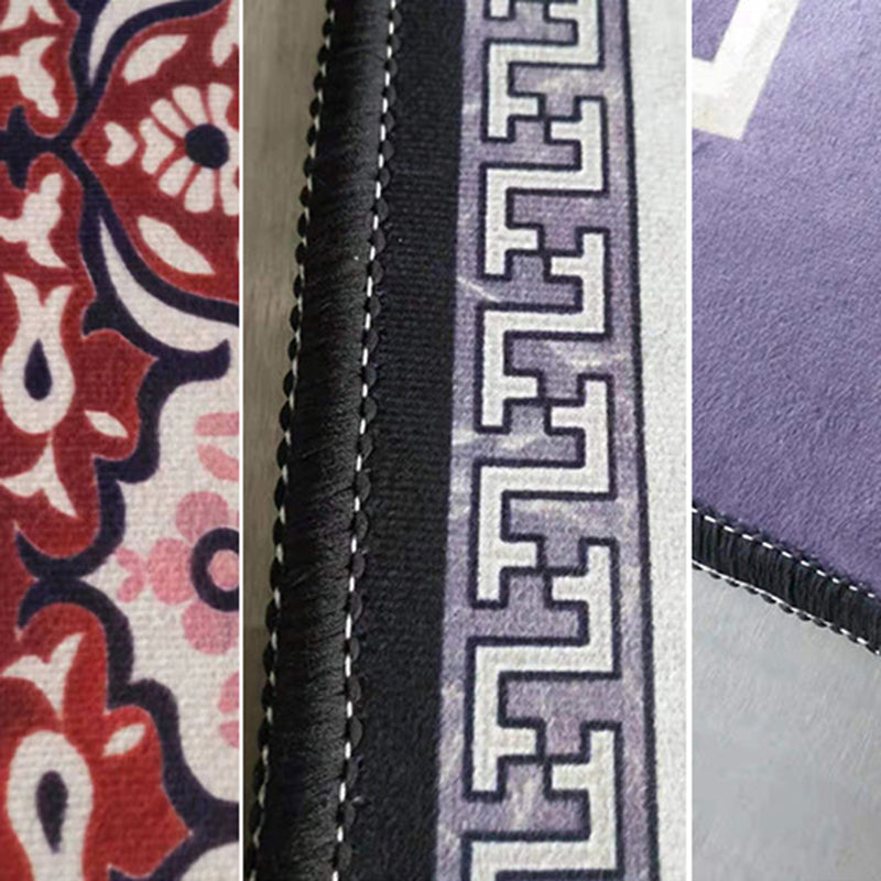 Green Modern Carpet Grid Pattern Polyester Carpet Washable Carpet for Living Room