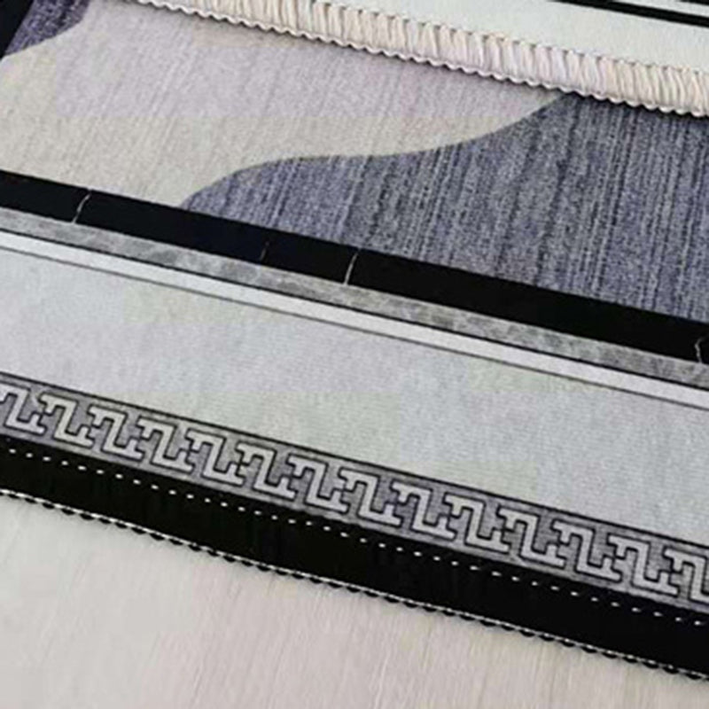 Green Modern Carpet Grid Pattern Polyester Carpet Washable Carpet for Living Room