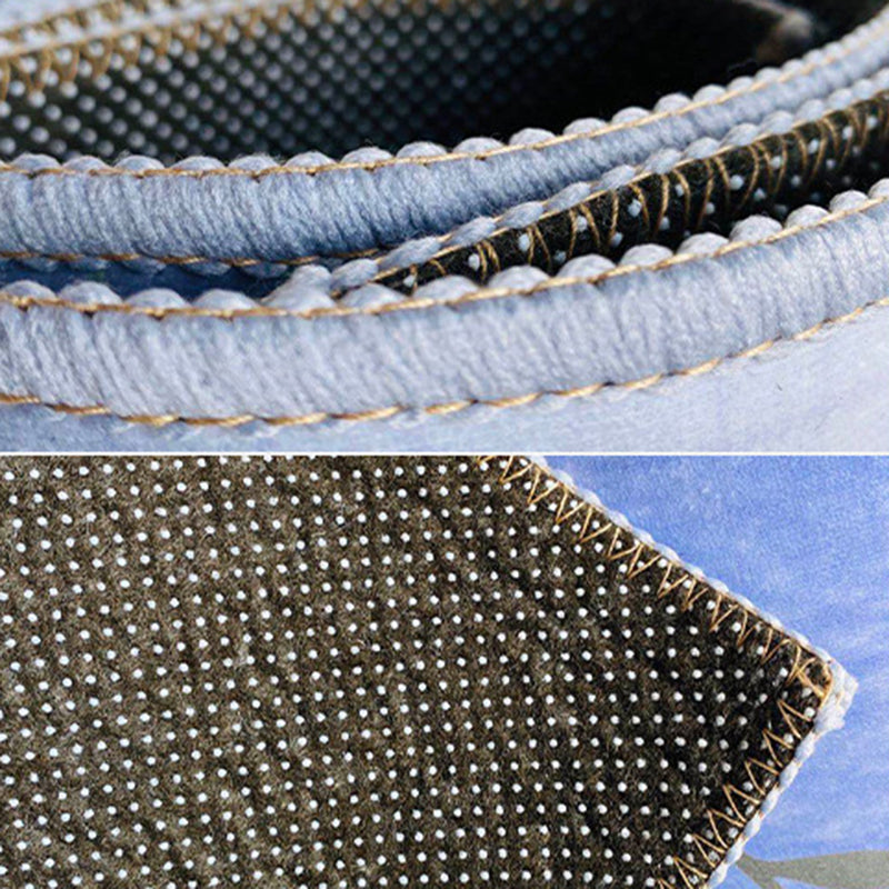 White Modern Rug Graphic Polyester Area Rug Stain Resistant Rug for Living Room