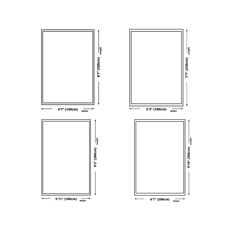 White Modern Rug Graphic Polyester Area Rug Stain Resistant Rug for Living Room