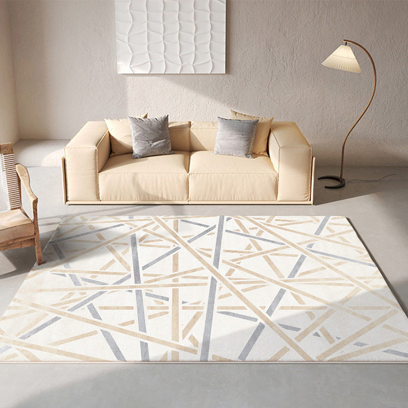 Camel Modern Rug Polyester Graphic Indoor Rug Washable Rug for Drawing Room