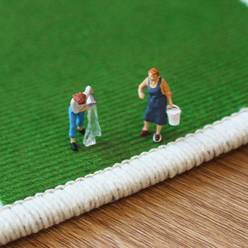 Brown Check Pattern Rug Modern Polyester Rug Washable Rug for Drawing Room