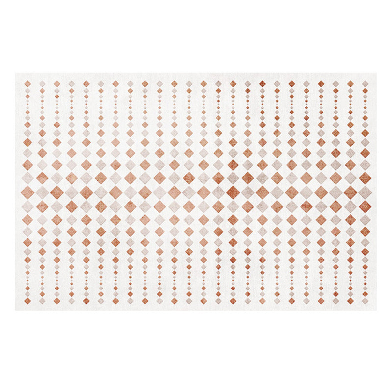 White Modern Rug Graphic Polyester Area Rug Washable Rug for Home Decor