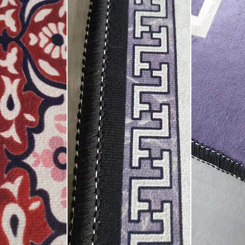 White Modern Rug Graphic Polyester Area Rug Washable Rug for Home Decor