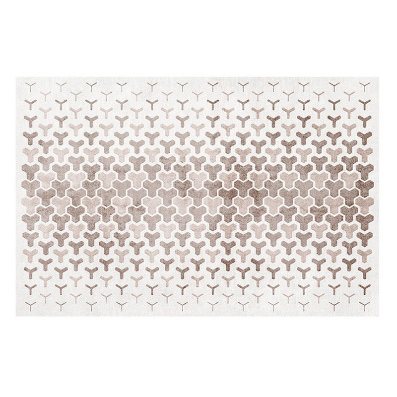 White Modern Rug Graphic Polyester Area Rug Washable Rug for Home Decor