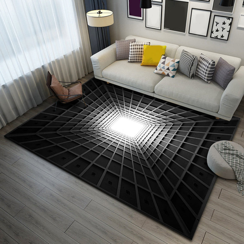 Modern Purple Rug Polyester 3D Geometric Rug Stain Rrsistant Rug for Living Room