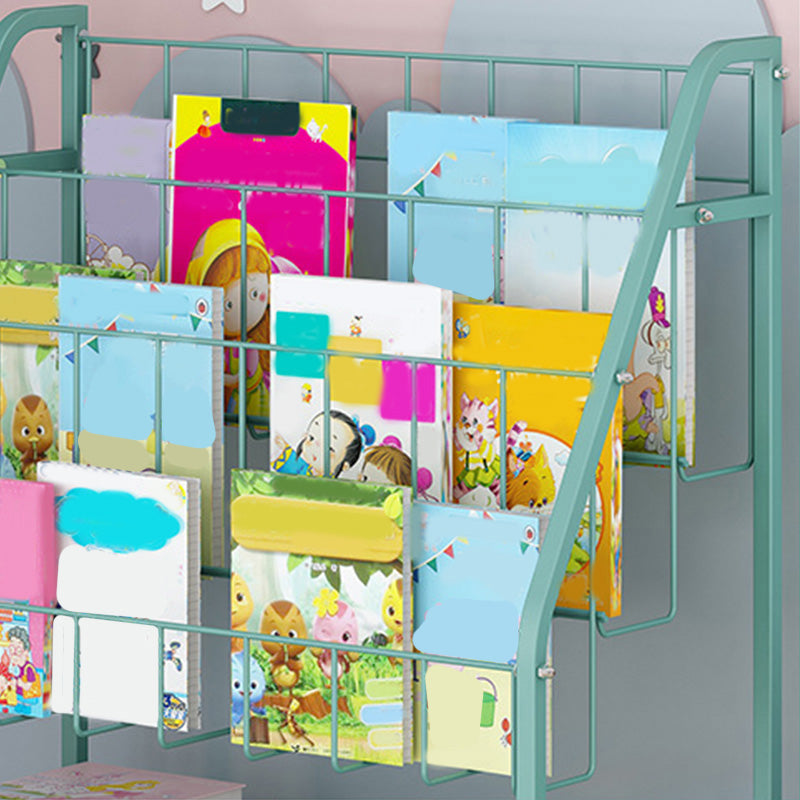 Scandinavian Bookshelf Standard Metal Open Back Bookcase with Shelves