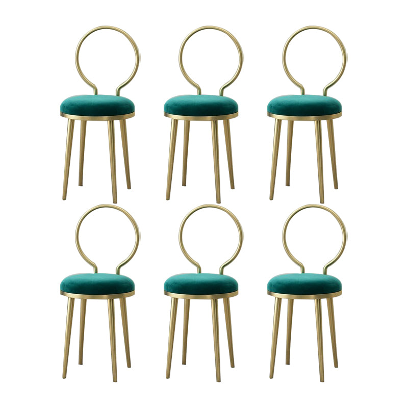 Metal Glam Style Side Chair Open Back Dining Side Chair with Gold Legs